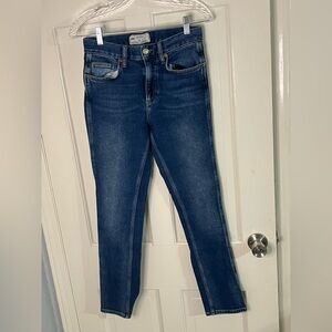 Free People Dark Blue Straight Leg Jeans
